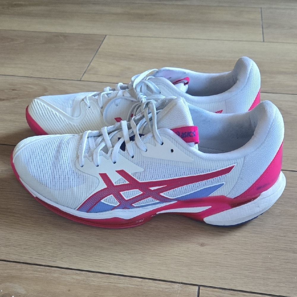 Asics White Pink Blue Women's Running Sneakers